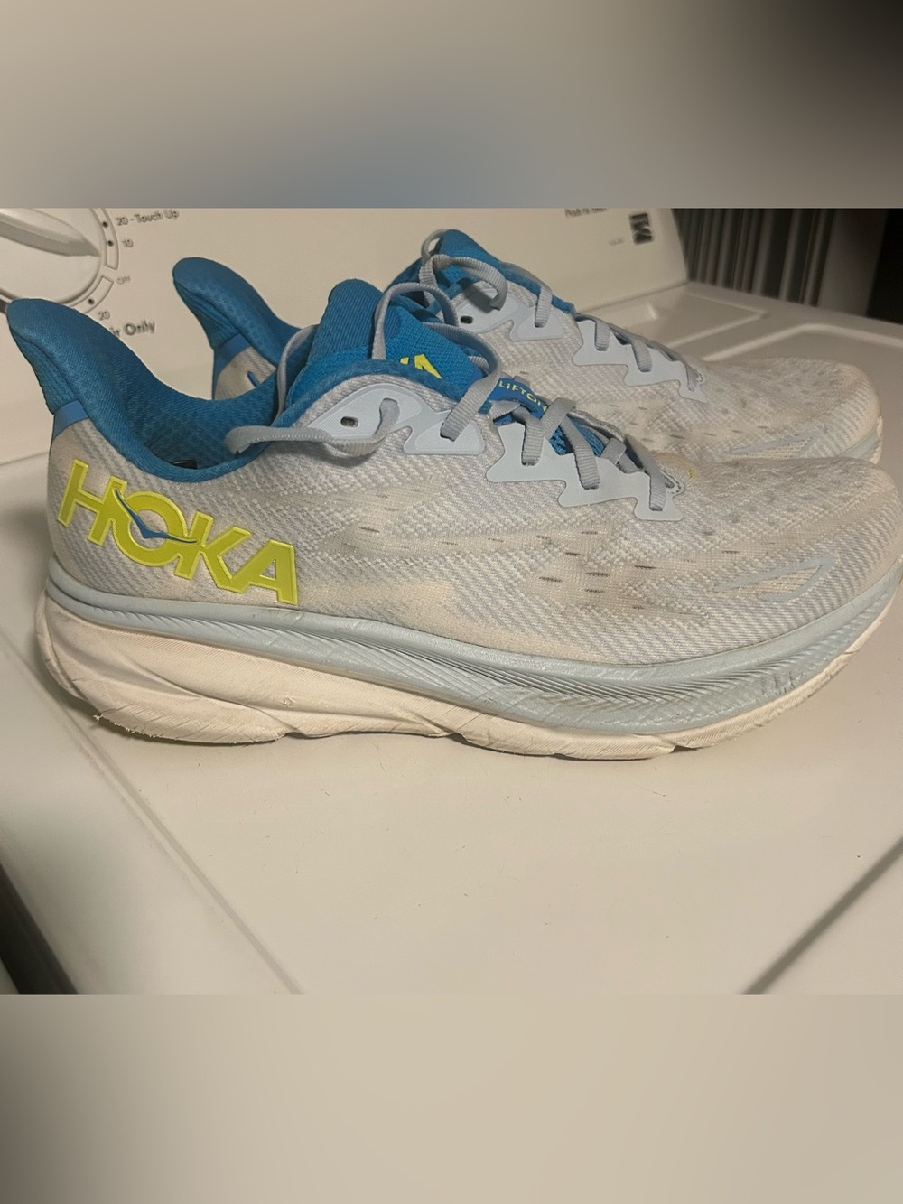 Hoka Light Blue & Yellow Performance Running Sneakers